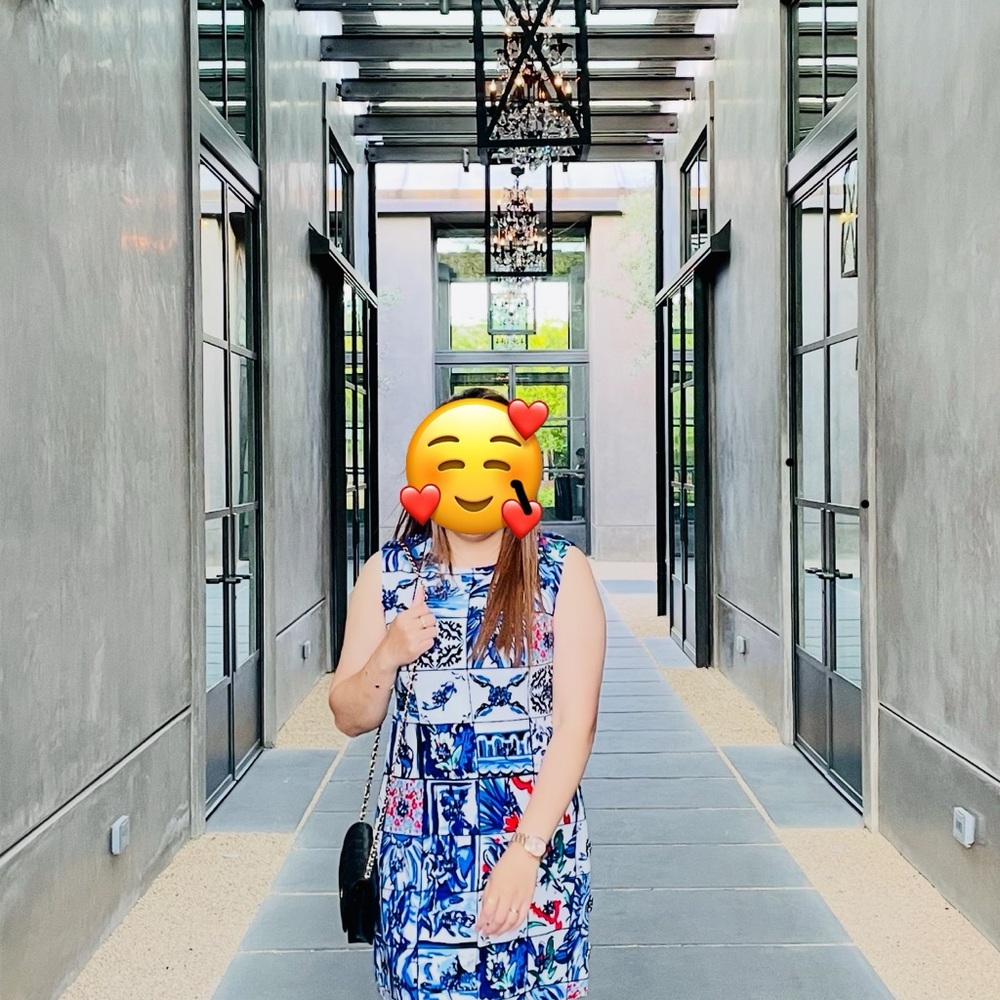 Be Inspired Blue And Red Patterned Mini Dress - image 8